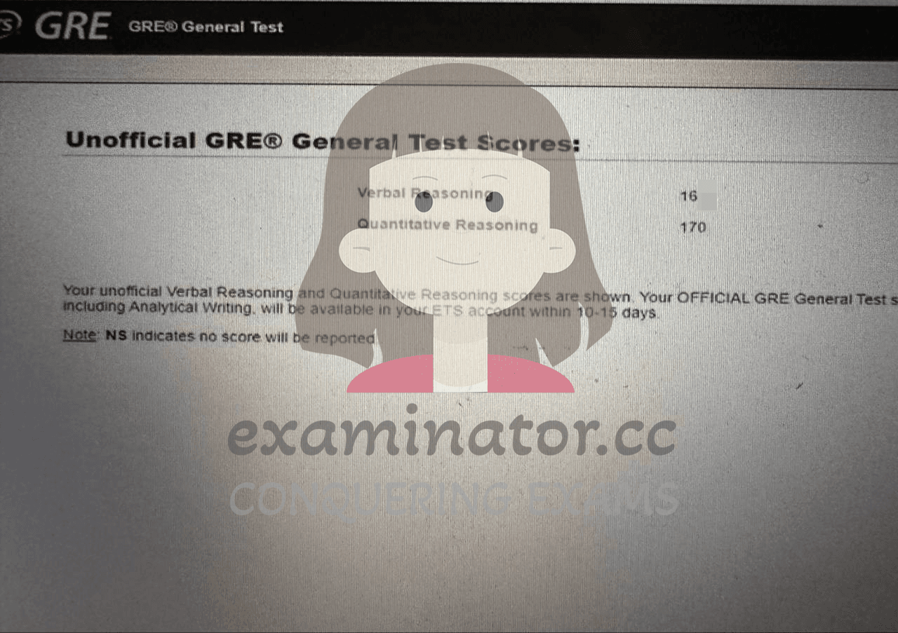 score image for GRE Cheating success story #609