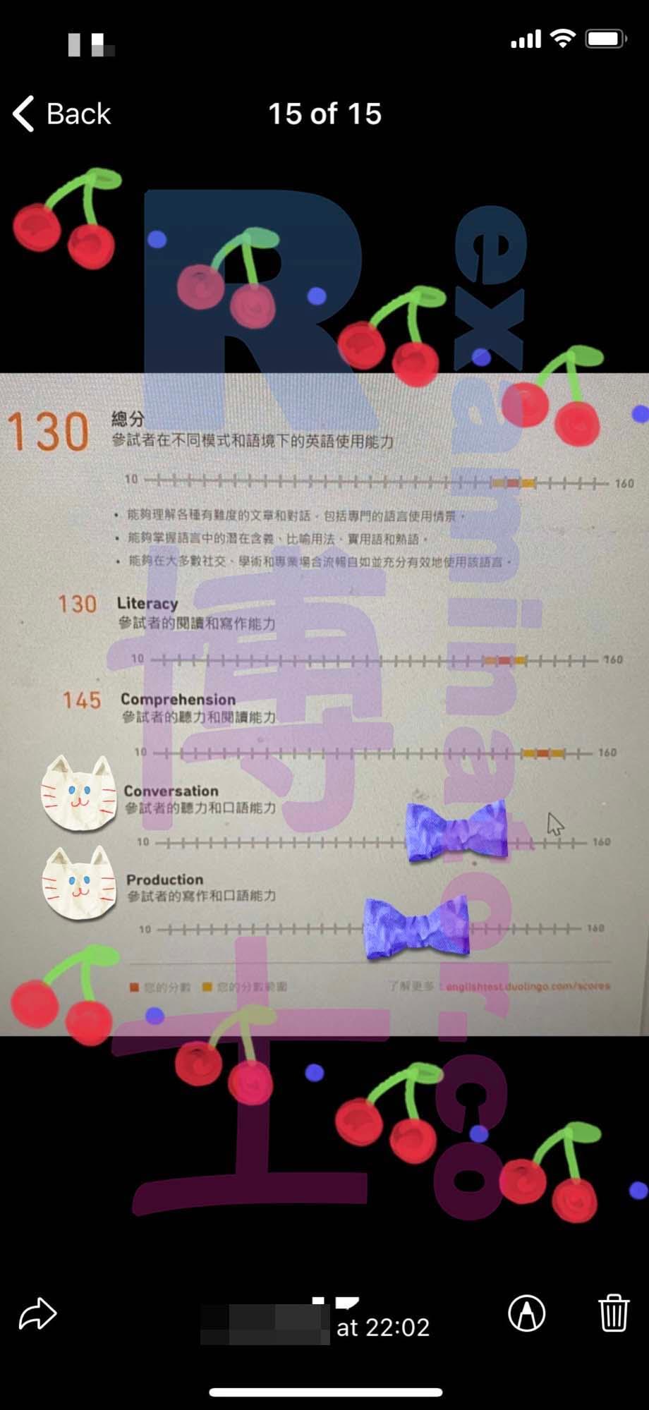 score image for DUOLINGO Cheating success story #159