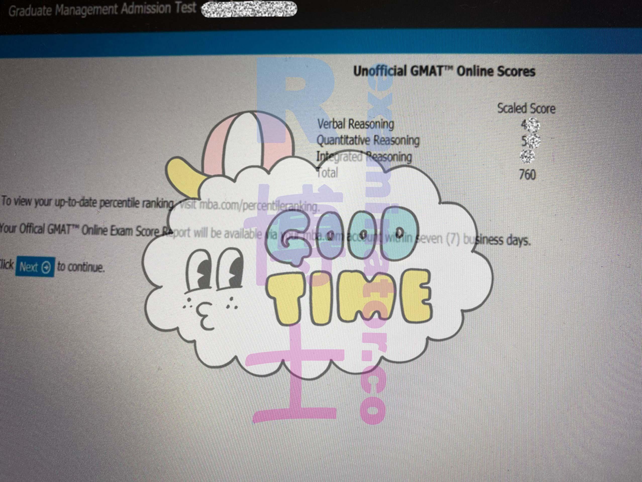 score image for GMAT Cheating success story #197