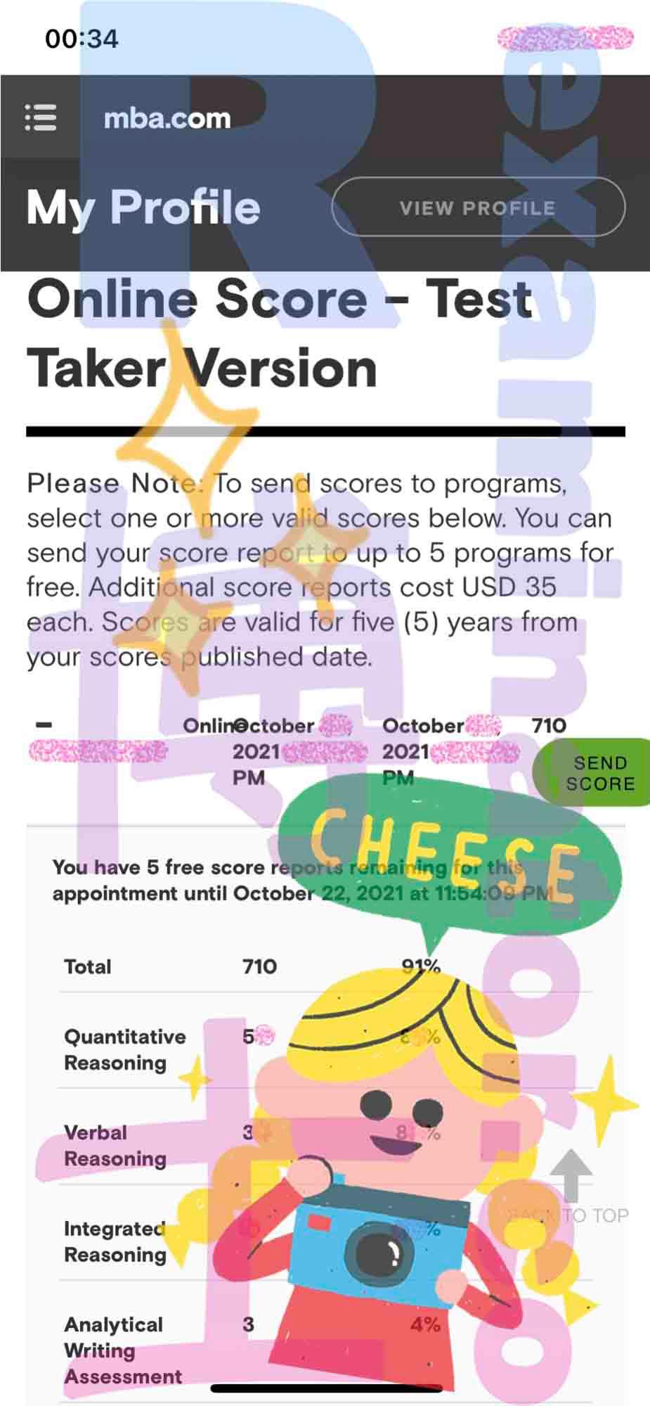 score image for GMAT Cheating success story #221