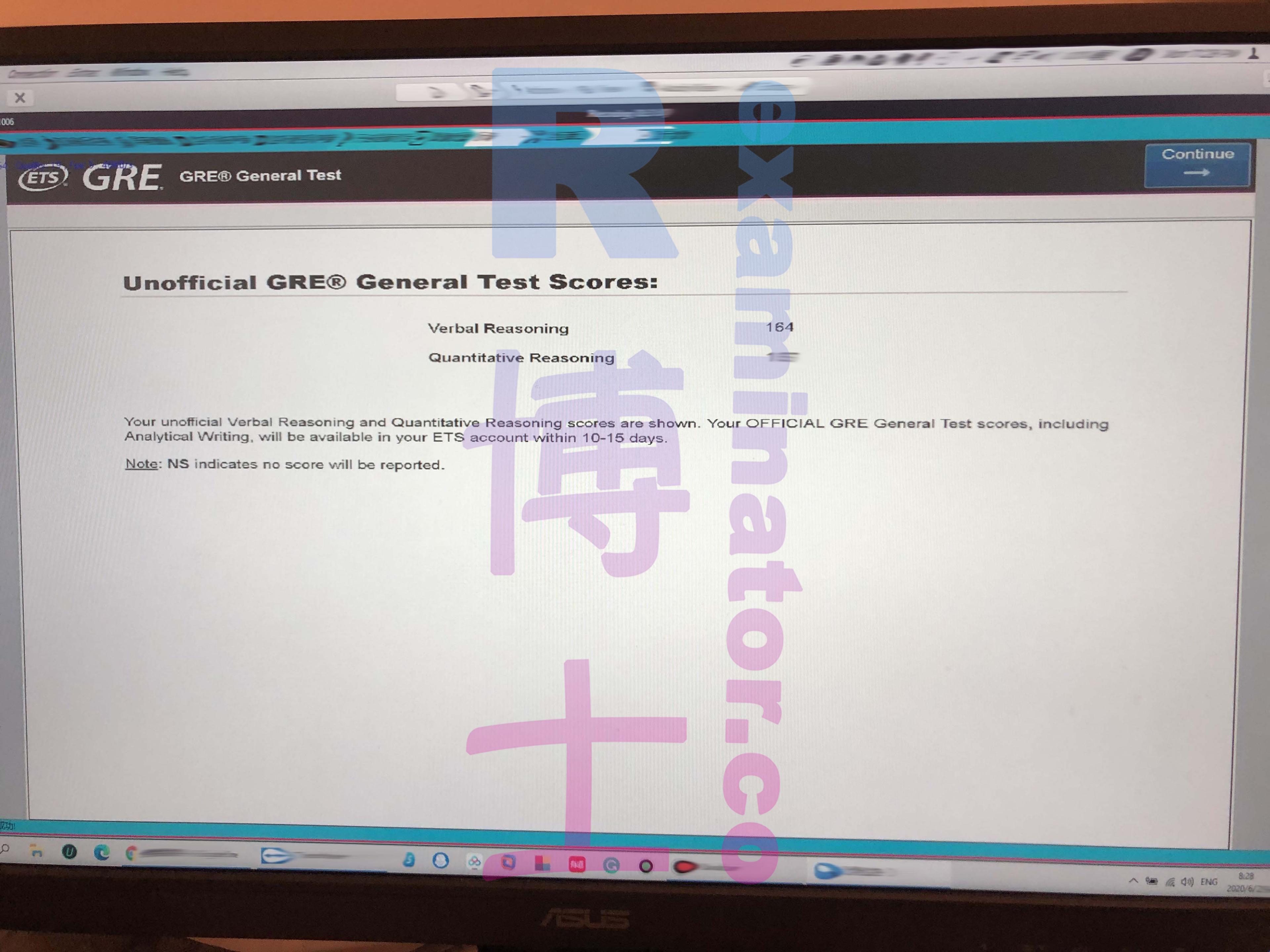 score image for GRE Cheating success story #74