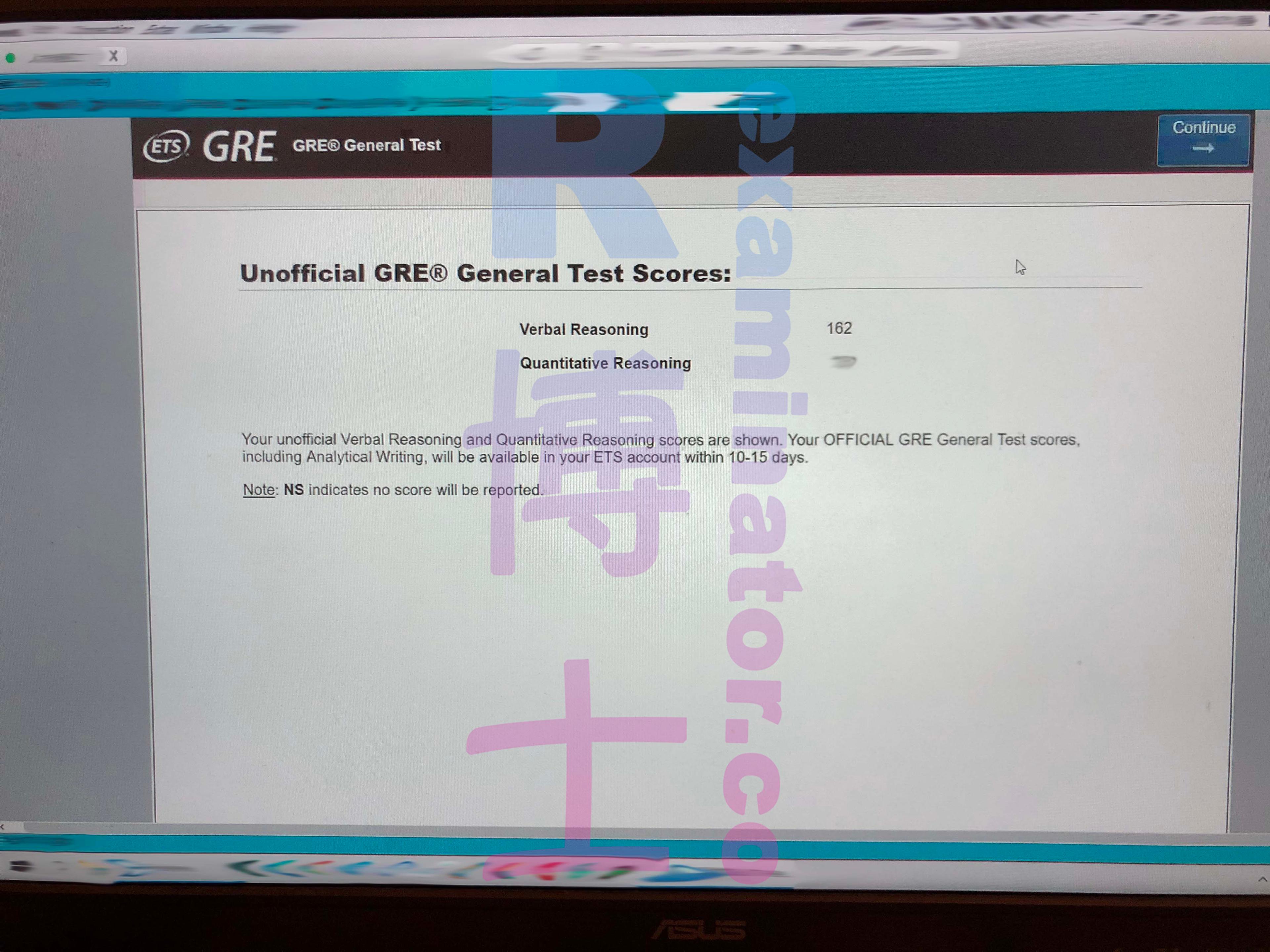 score image for GRE Cheating success story #75