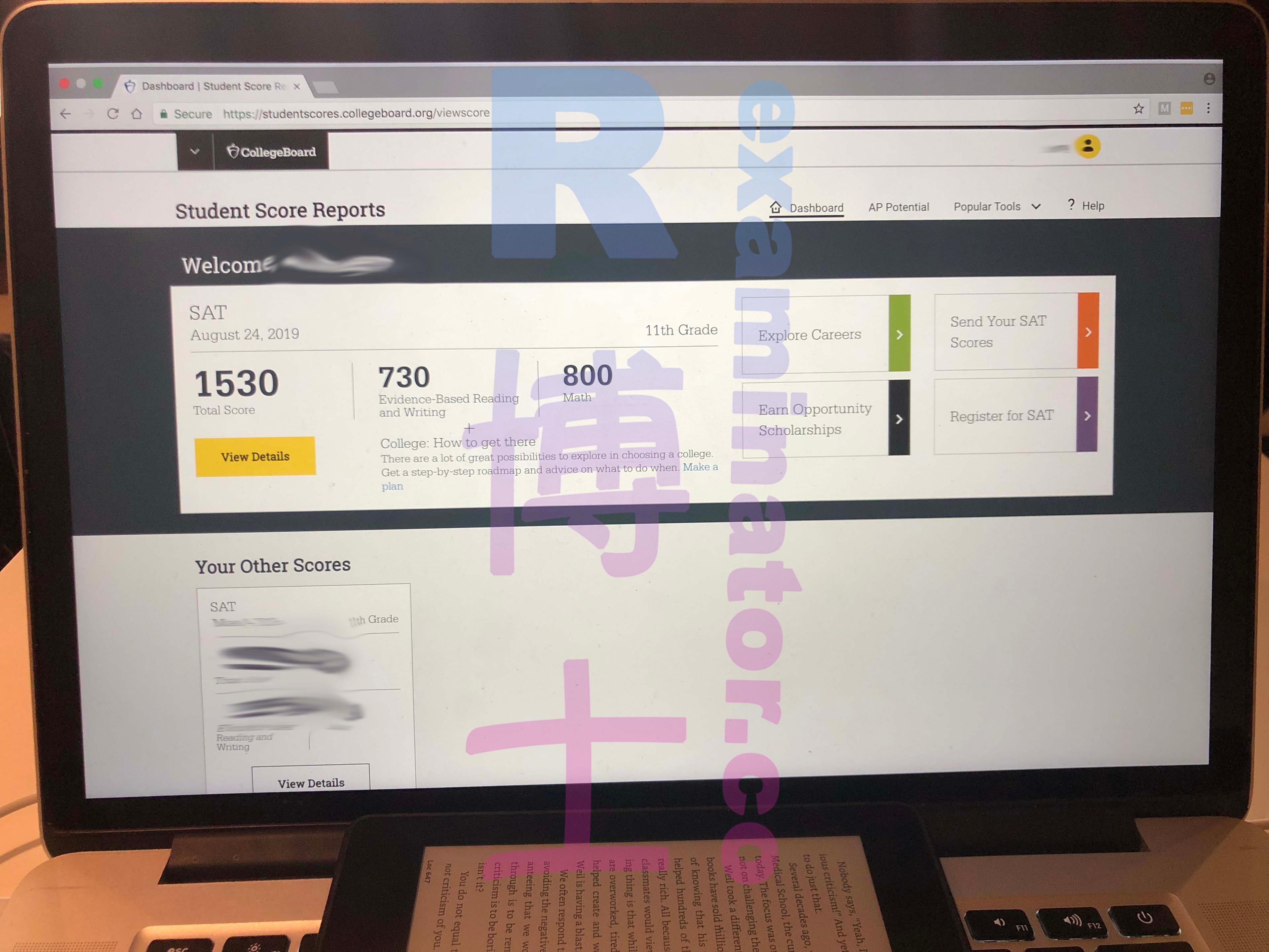score image for SAT Cheating success story #50