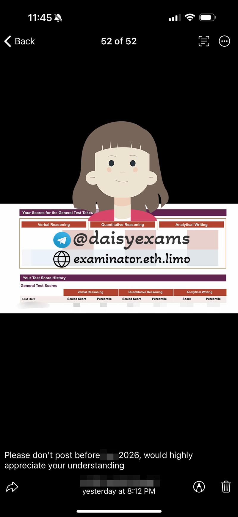 score image for GRE Cheating success story #706