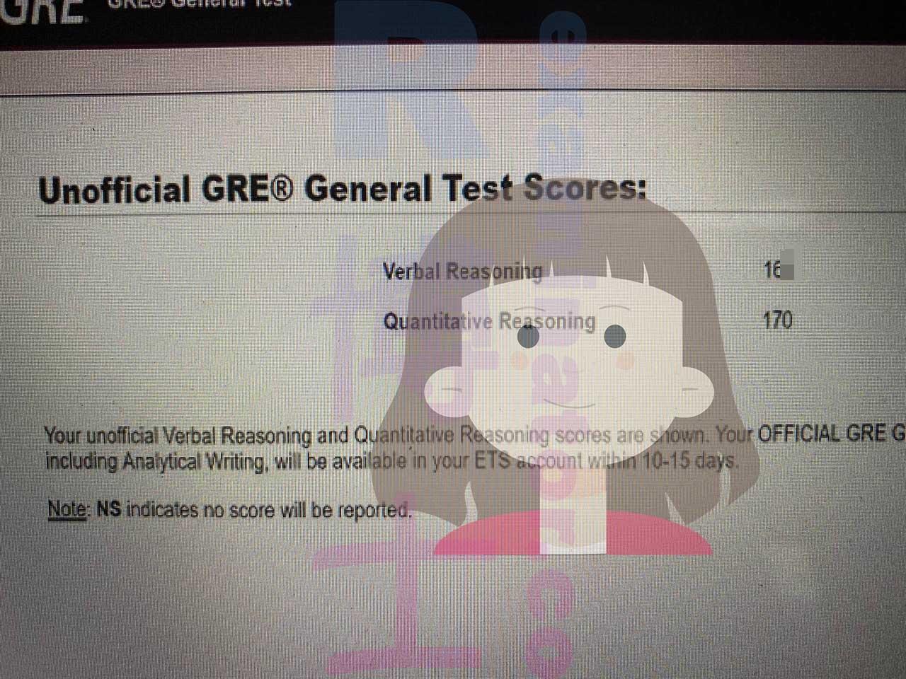 score image for GRE Cheating success story #488