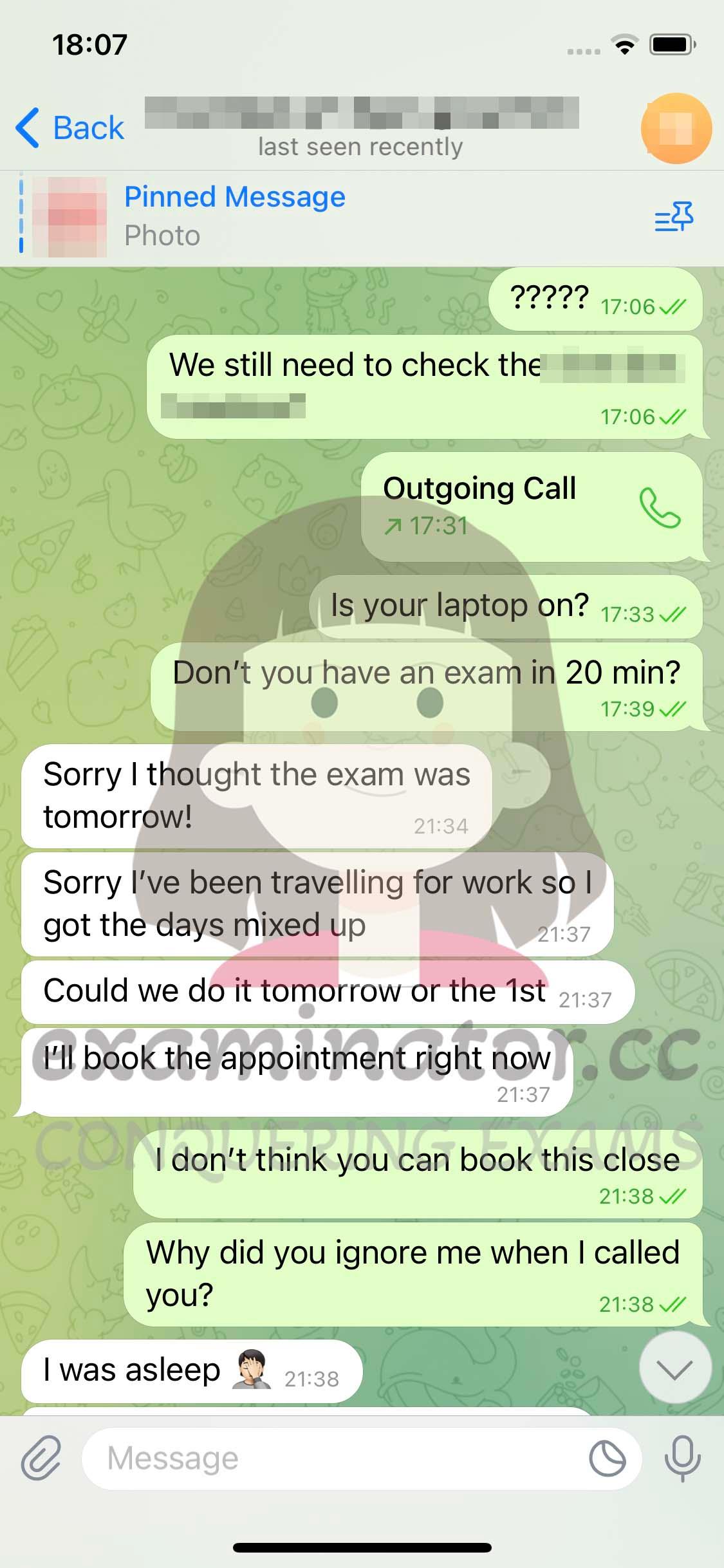 screenshot of chat logs for [GMAT Cheating] success story #365
