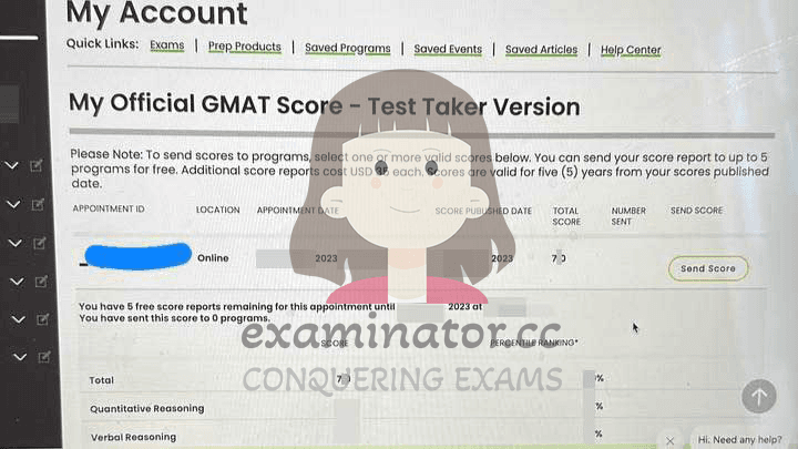 score image for GMAT Cheating success story #596