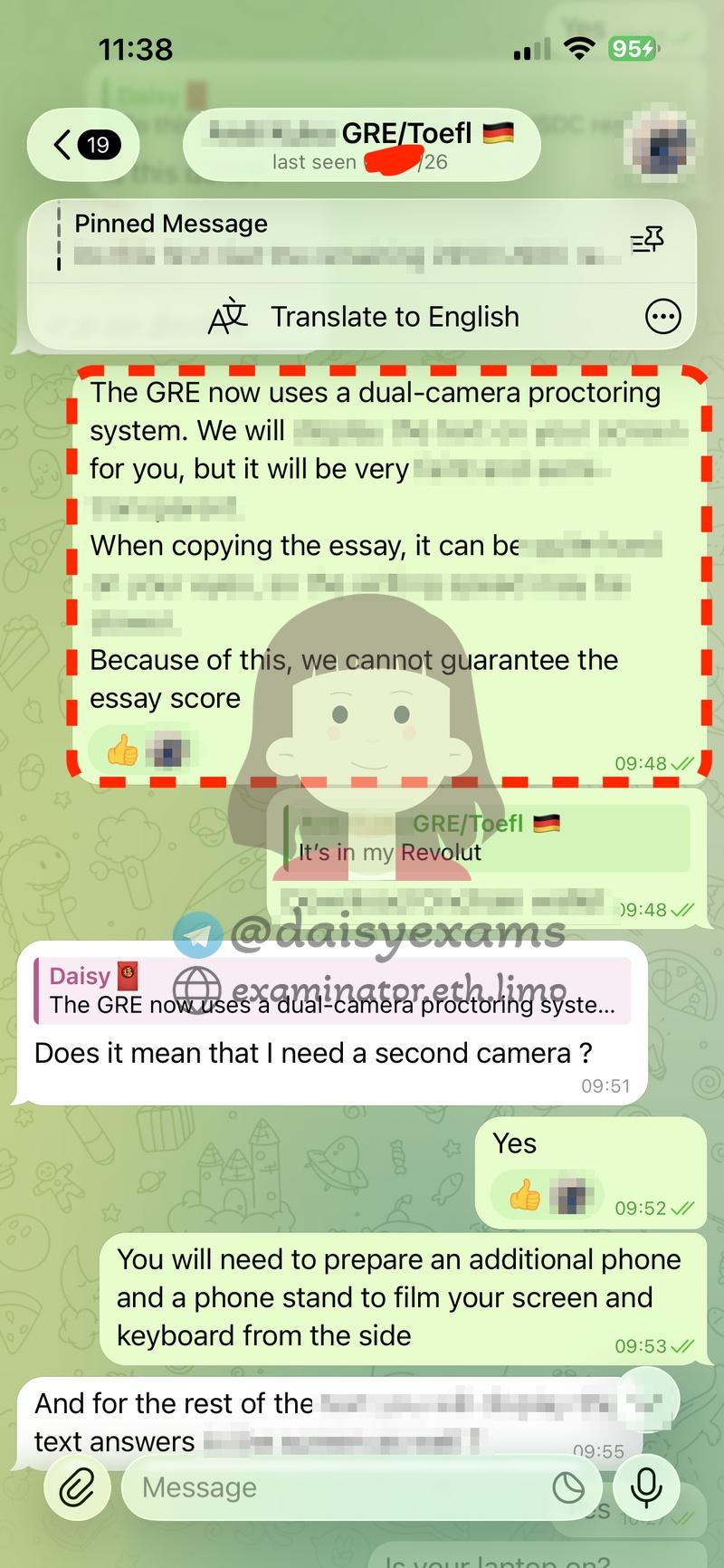 score image for GRE Cheating success story #747