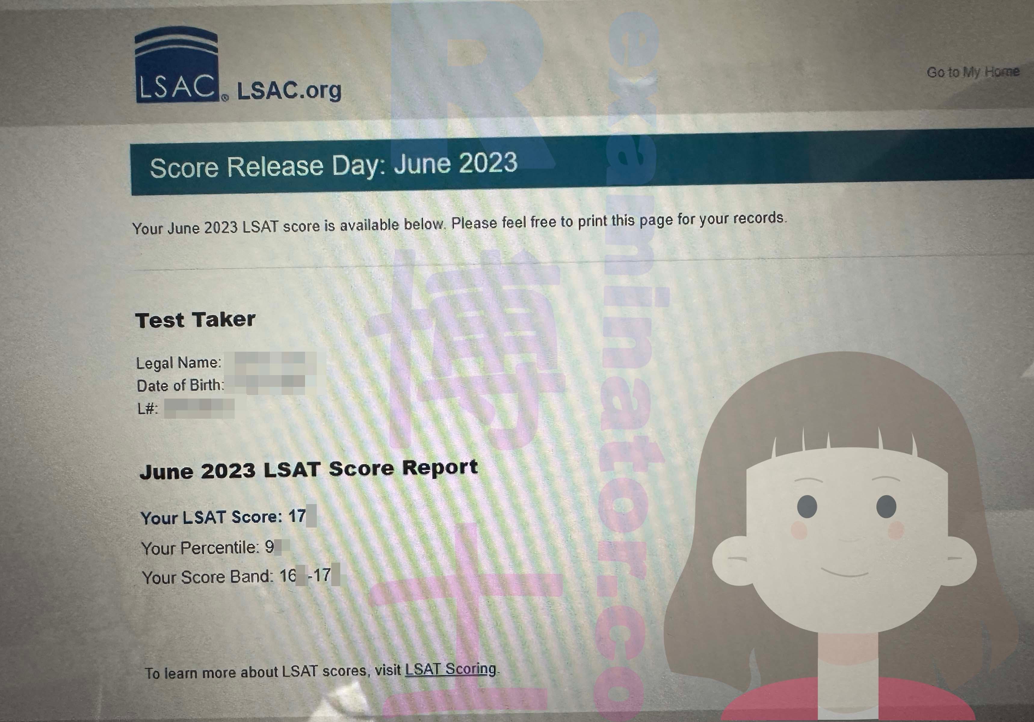 score image for LSAT Cheating success story #548