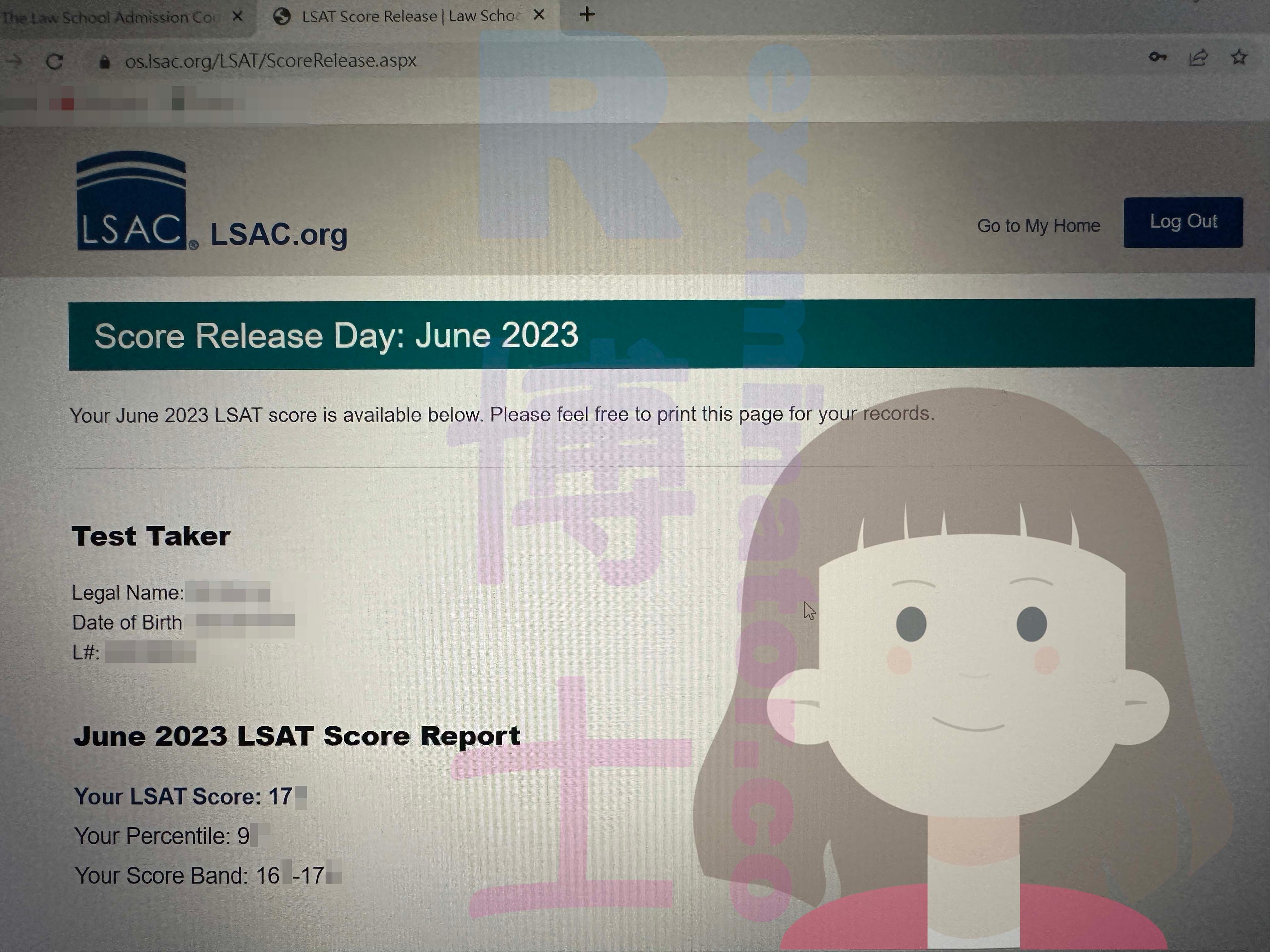 score image for LSAT Cheating success story #547