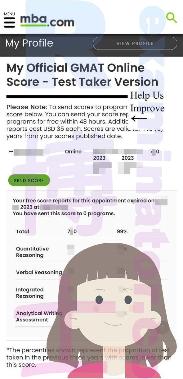 score image for GMAT Cheating success story #511