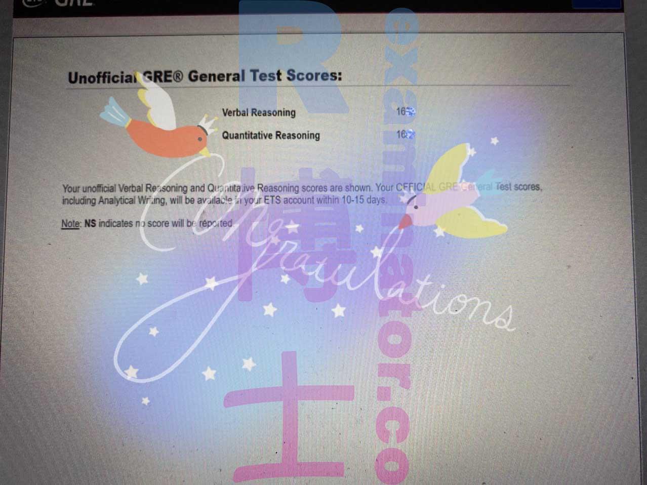 score image for GRE Cheating success story #359