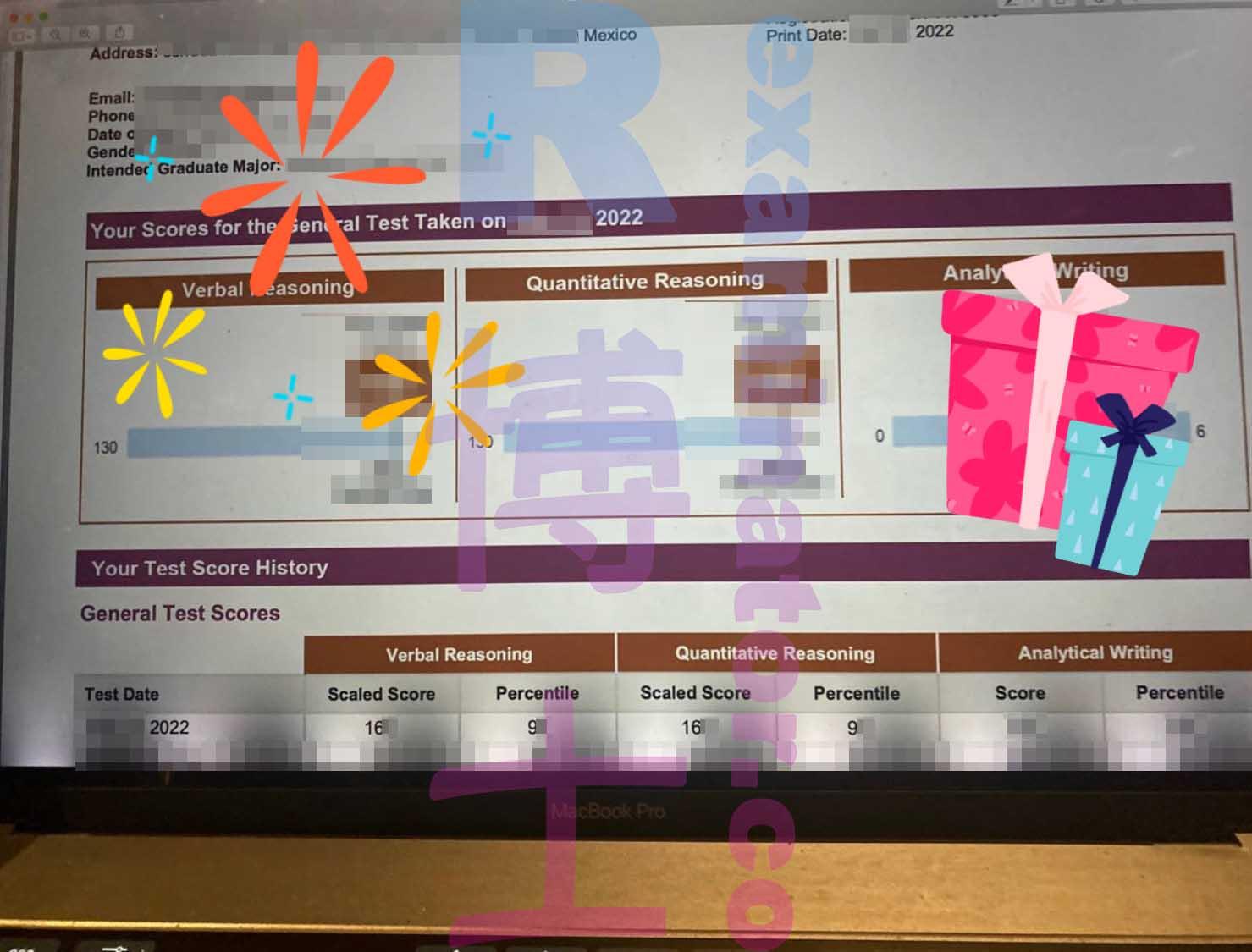 score image for GRE Cheating success story #389