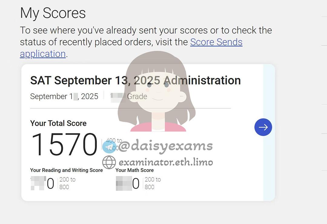 score image for SAT Cheating success story #708
