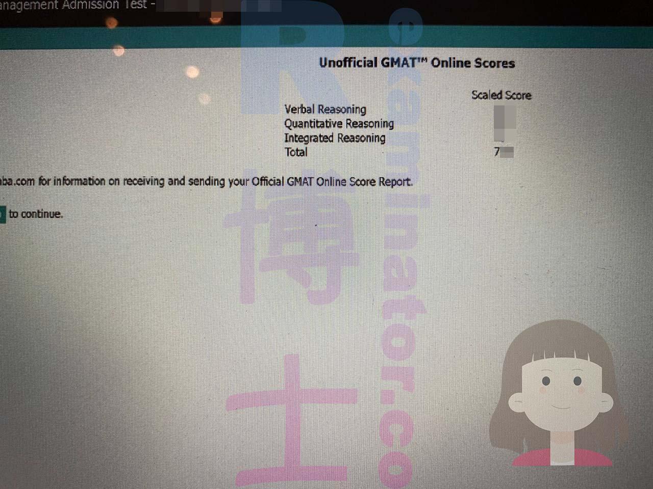 score image for GMAT Cheating success story #478