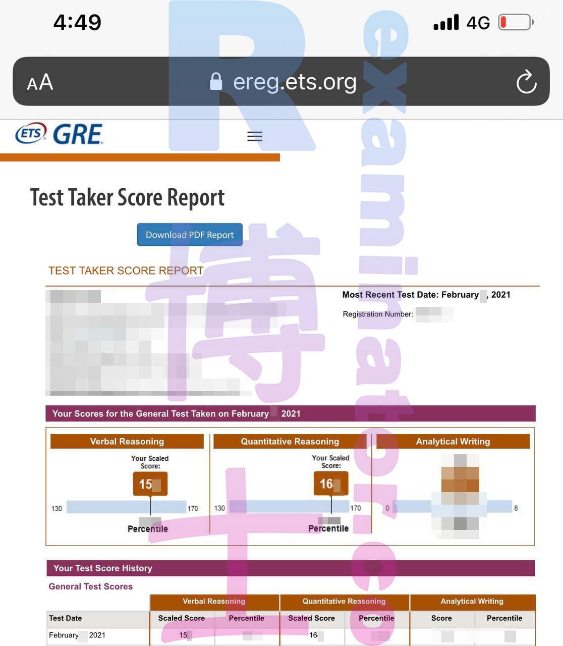 score image for GRE Proxy Testing success story #109