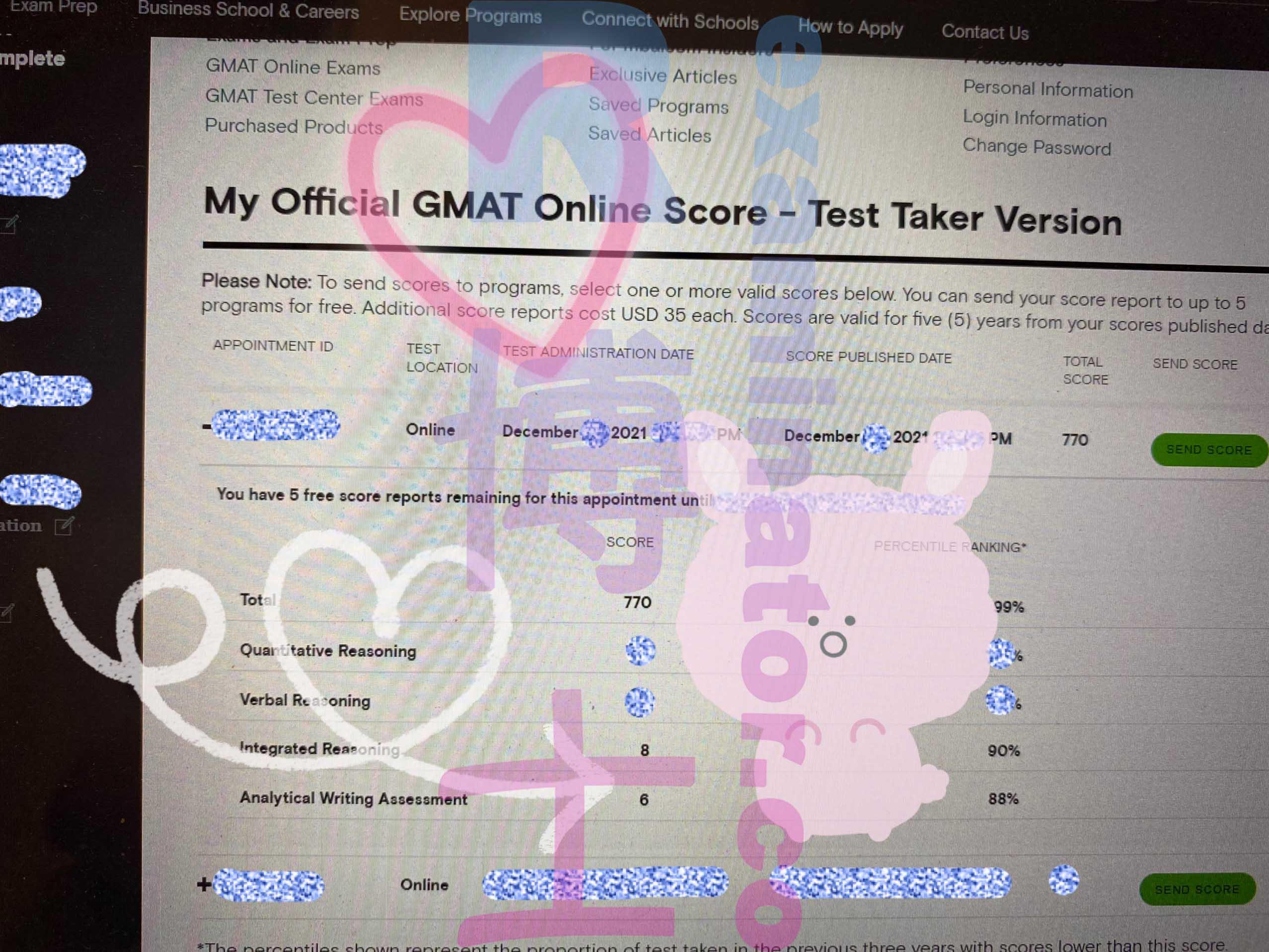 score image for GMAT Proxy Testing success story #248