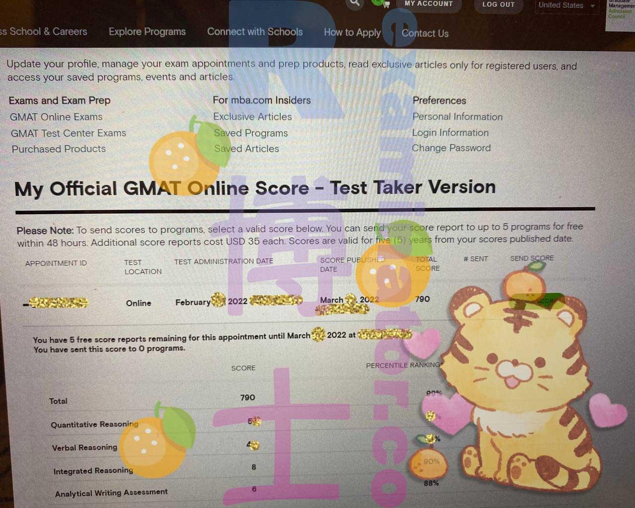 score image for GMAT Proxy Testing success story #279