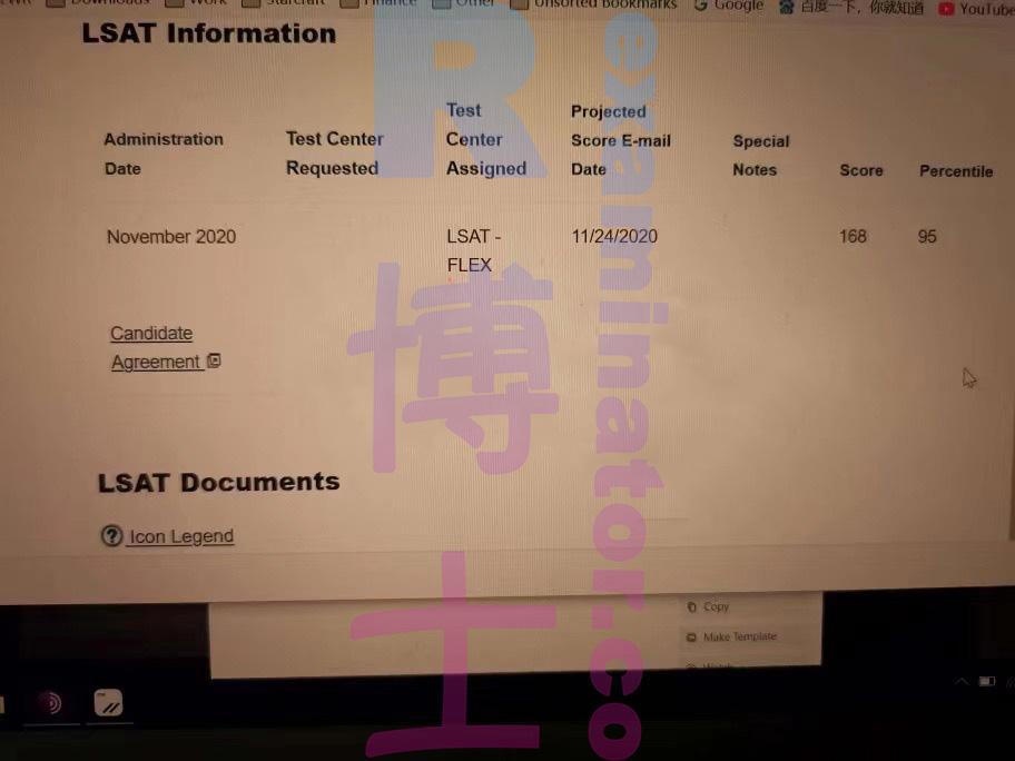 Score image for LSAT Proxy Testing success story #87