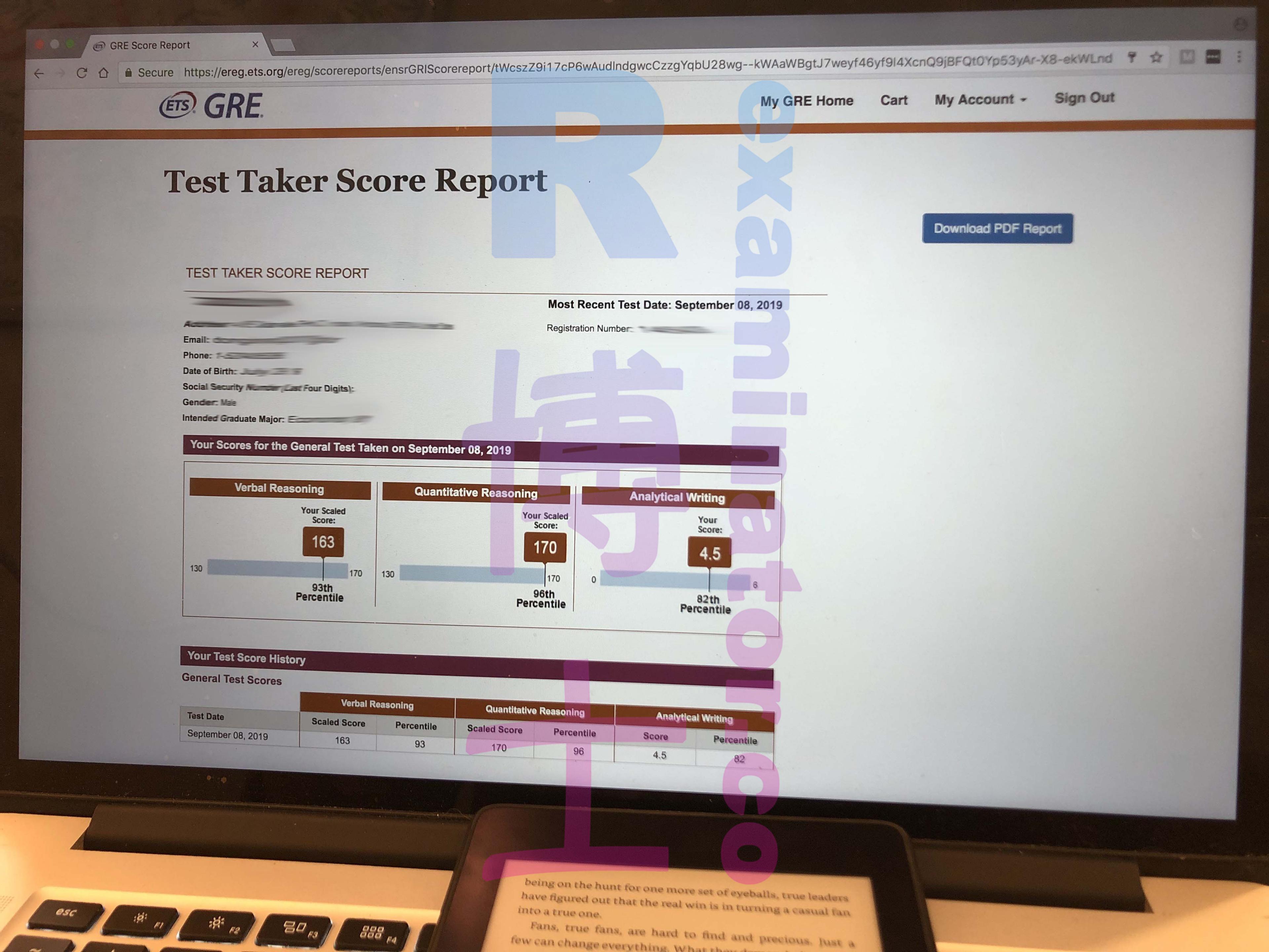 score image for GRE Proxy Testing success story #51