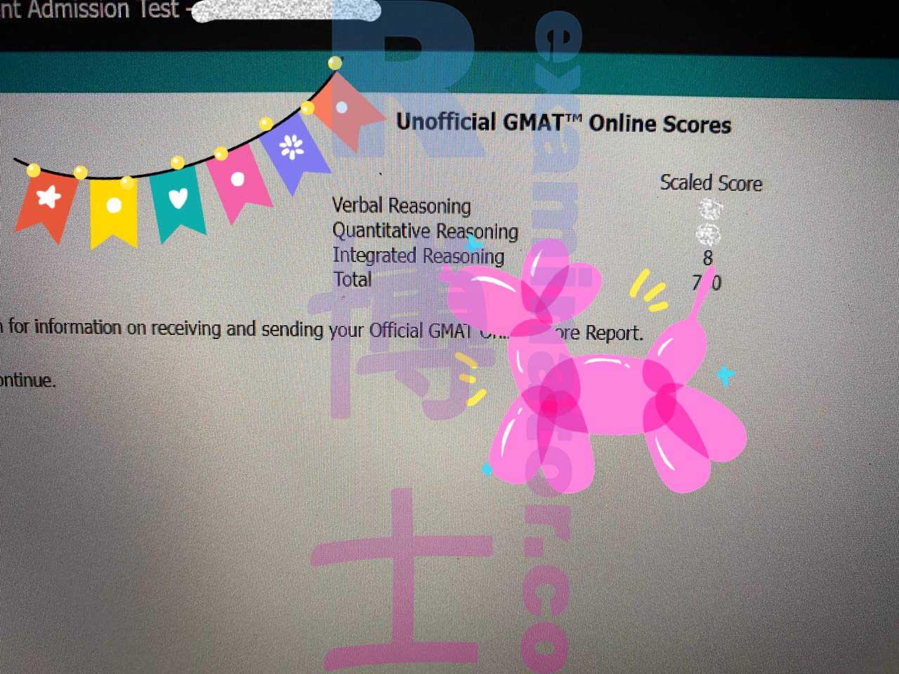 score image for GMAT Proxy Testing success story #392