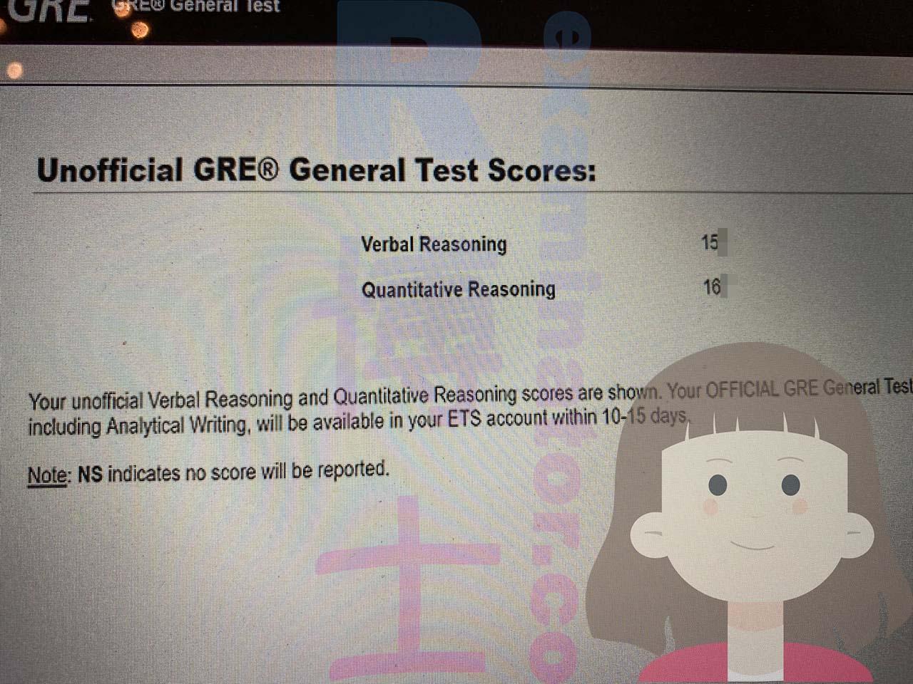 score image for GRE Proxy Testing success story #541