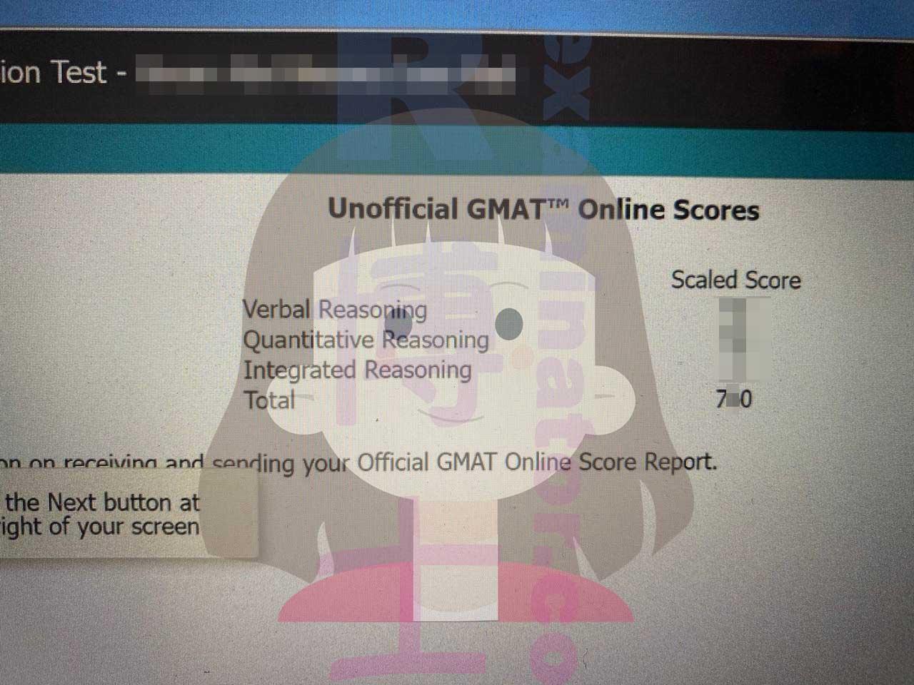 score image for GMAT Cheating success story #491