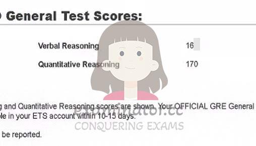 Score image for GRE Cheating success story #553