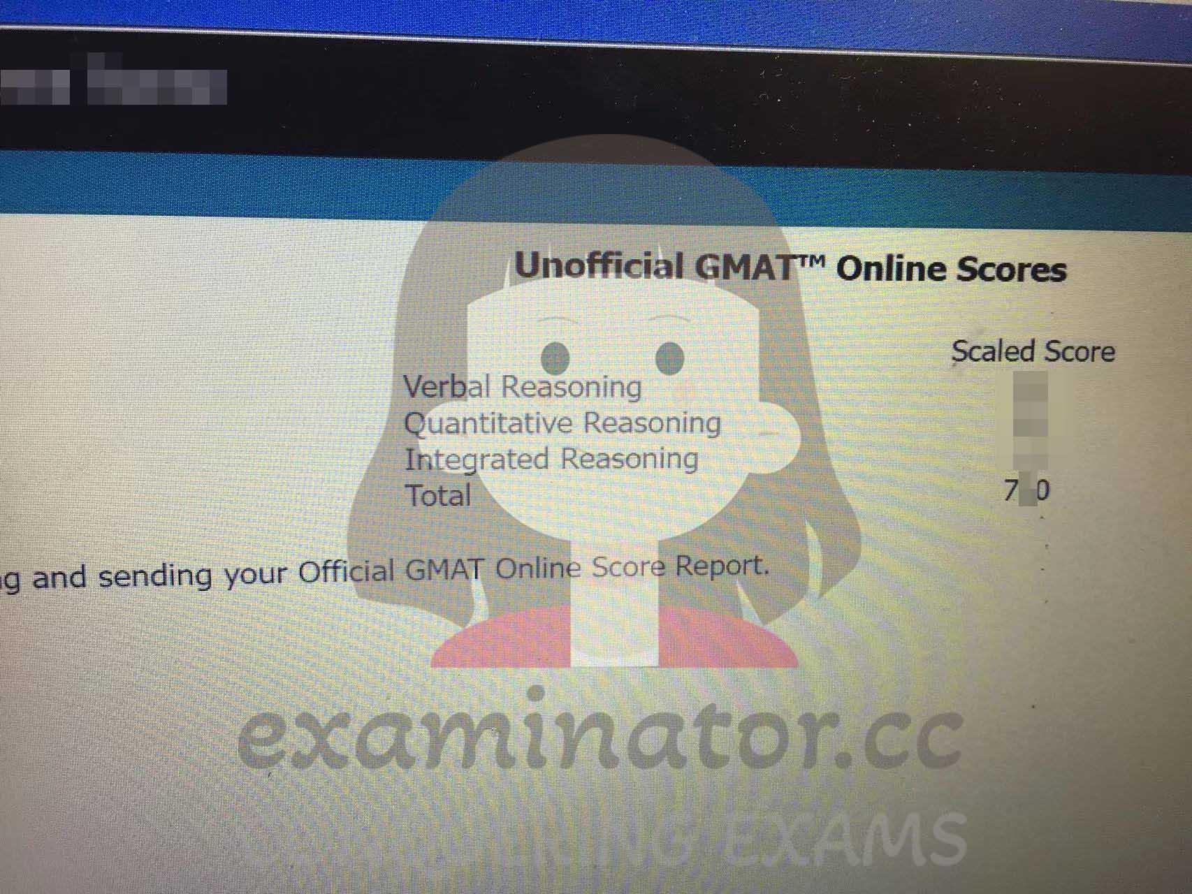 Score image for GMAT Cheating success story #613