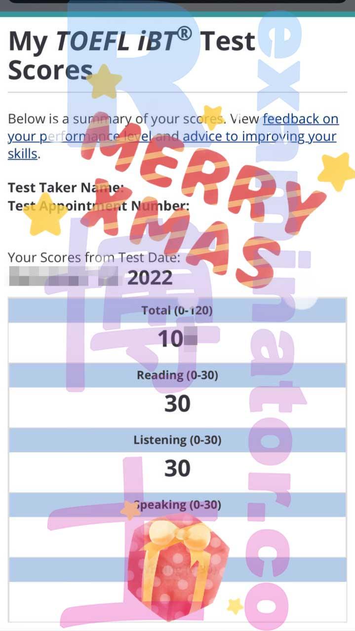 (Chinese)The official score of 100+ on the TOEFL Home Edition is in!🎉  "I would've hit 110 if I did better in speaking🤣", said the Taiwanese customer.👧
