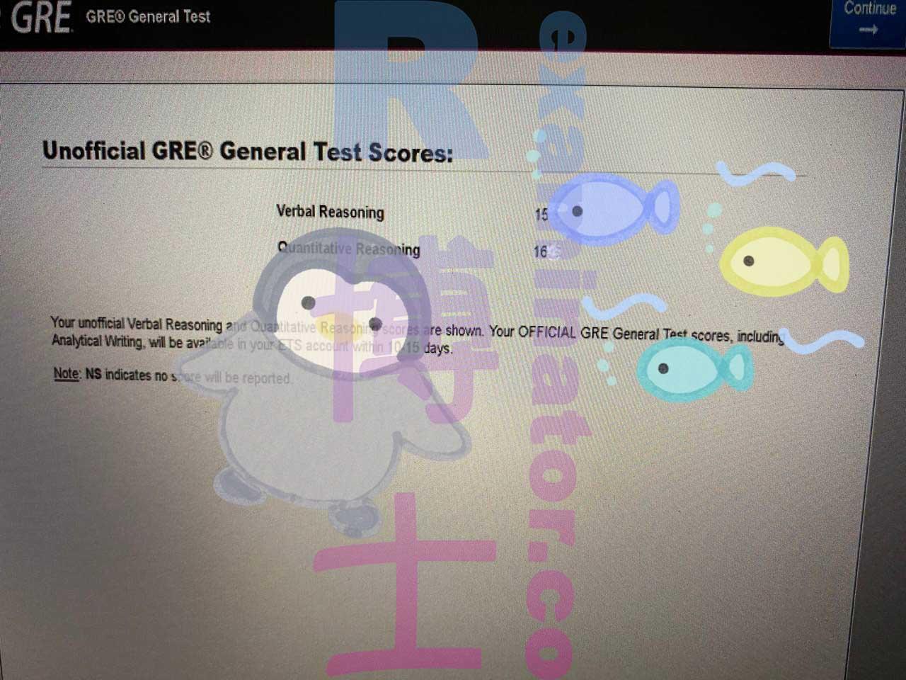 score image for GRE Proxy Testing success story #382