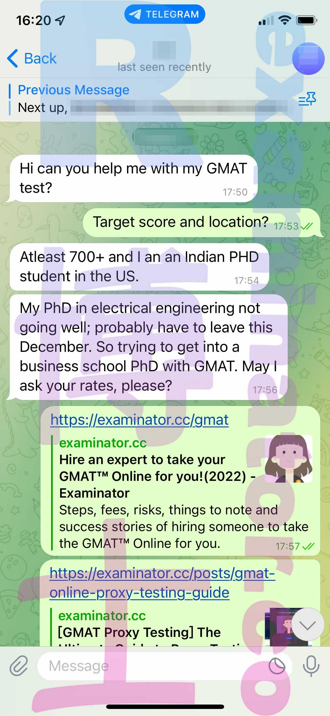 screenshot of chat logs for [GMAT Proxy Testing] success story #247