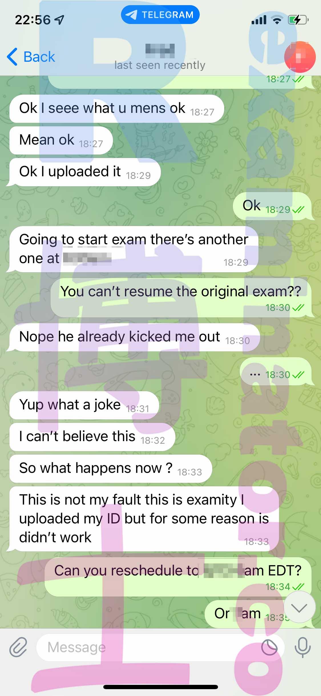 screenshot of chat logs for [GMAT Cheating] success story #249