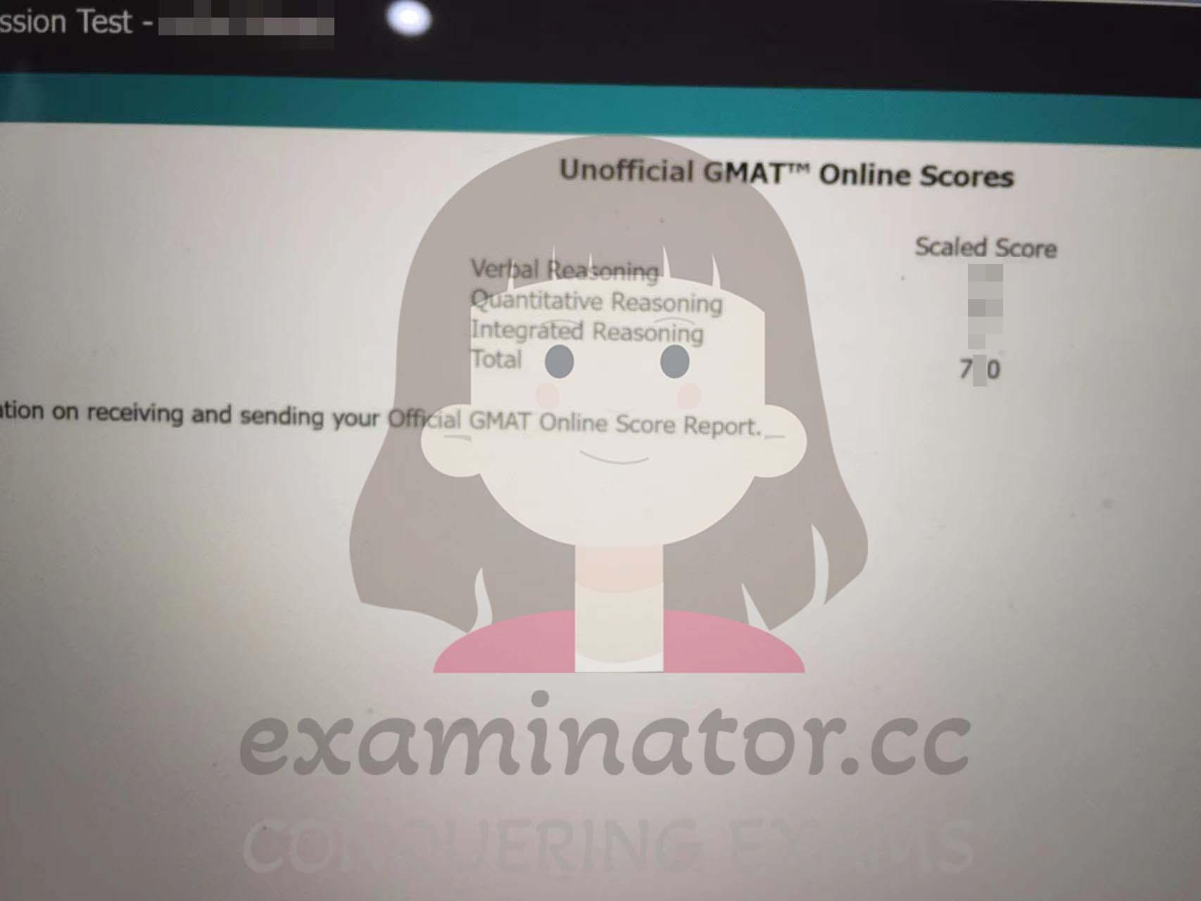 Score image for GMAT Proxy Testing success story #593