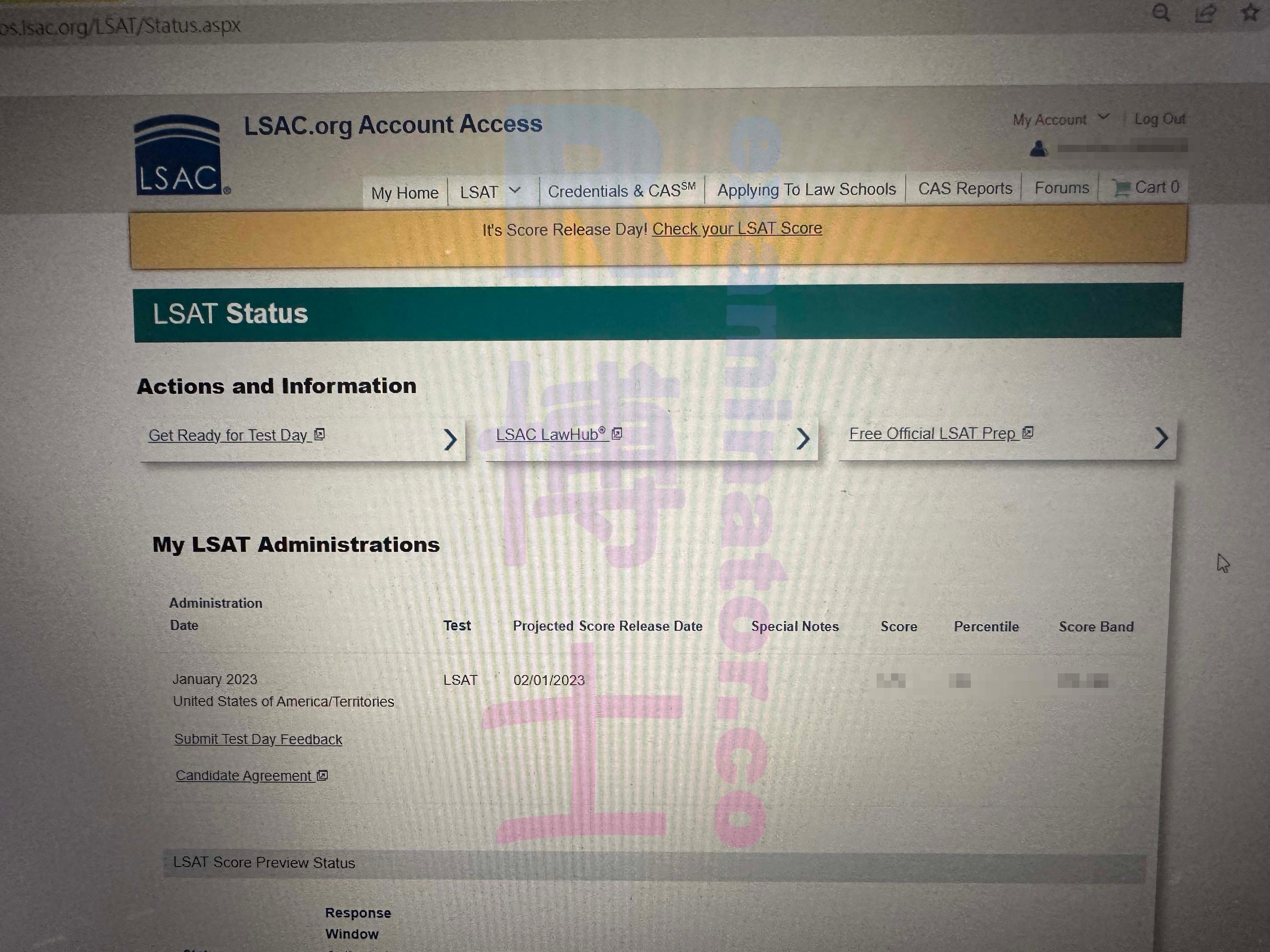 score image for LSAT Cheating success story #462