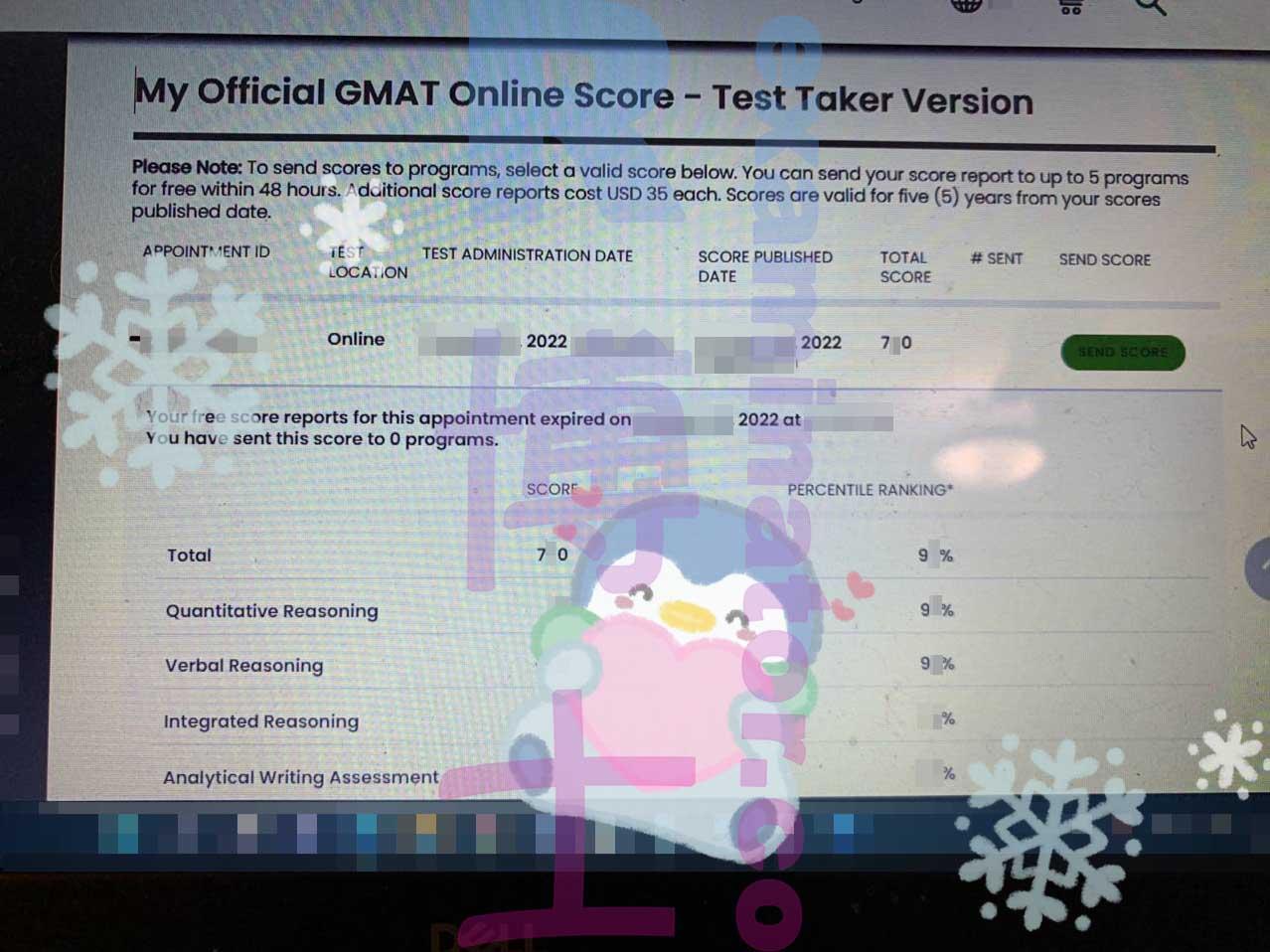 The official score for GMAT is in!🎉  Customers who voluntarily show us their official score reports are rare these days.📷 Often, we need to ask for them.  People want to pretend that they have never used our services after they get what they want - I get it.😆