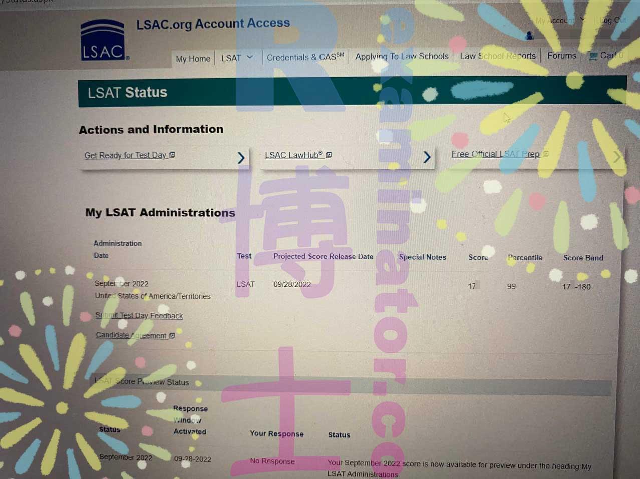 LSAT 17X Score is in!🎉 The client was super meticulous and took a lot of work off our shoulders.😊