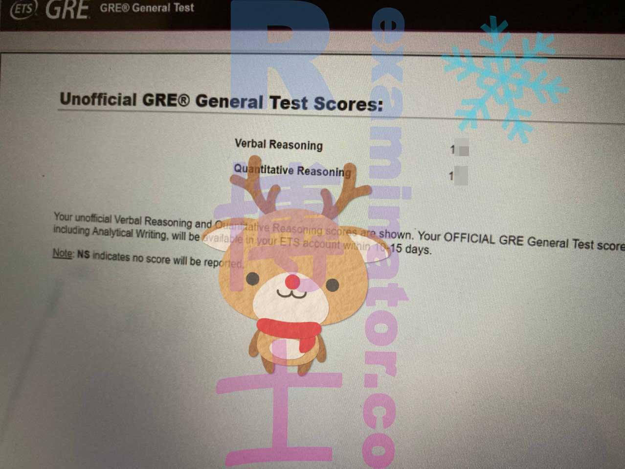 Score image for GRE Proxy Testing success story #413