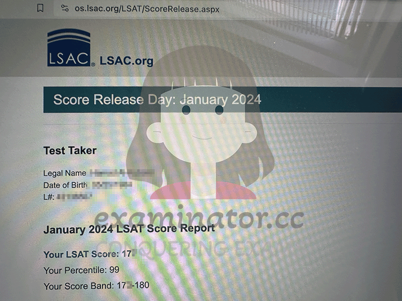 score image for LSAT Cheating success story #612