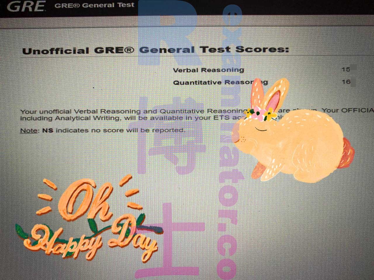 score image for GRE Cheating success story #416