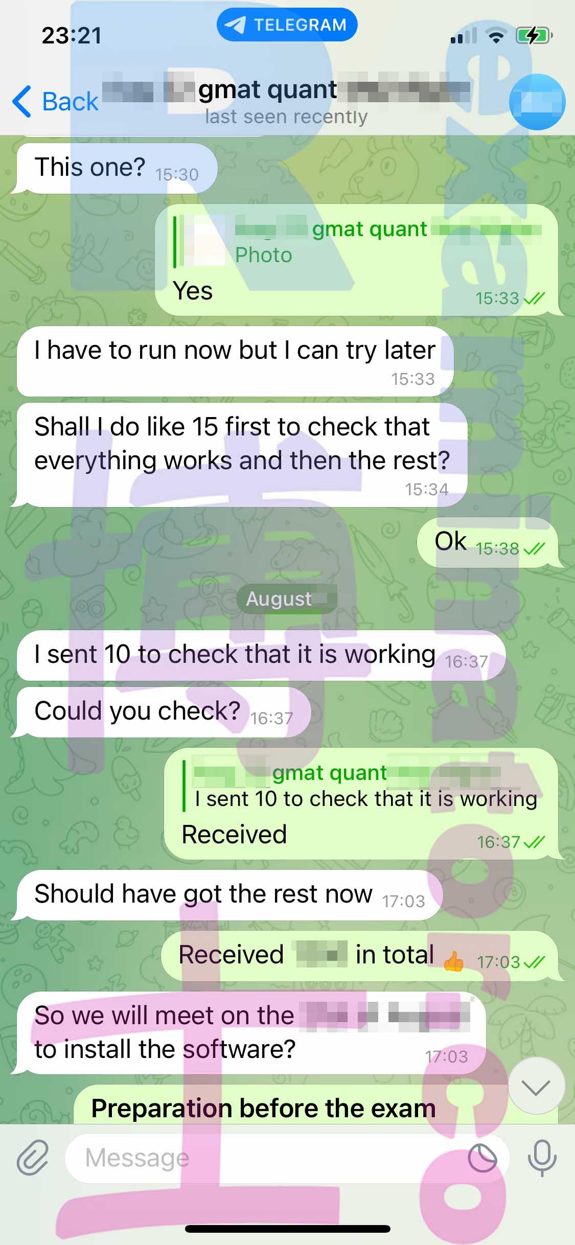 screenshot of chat logs for [GMAT Proxy Testing] success story #236