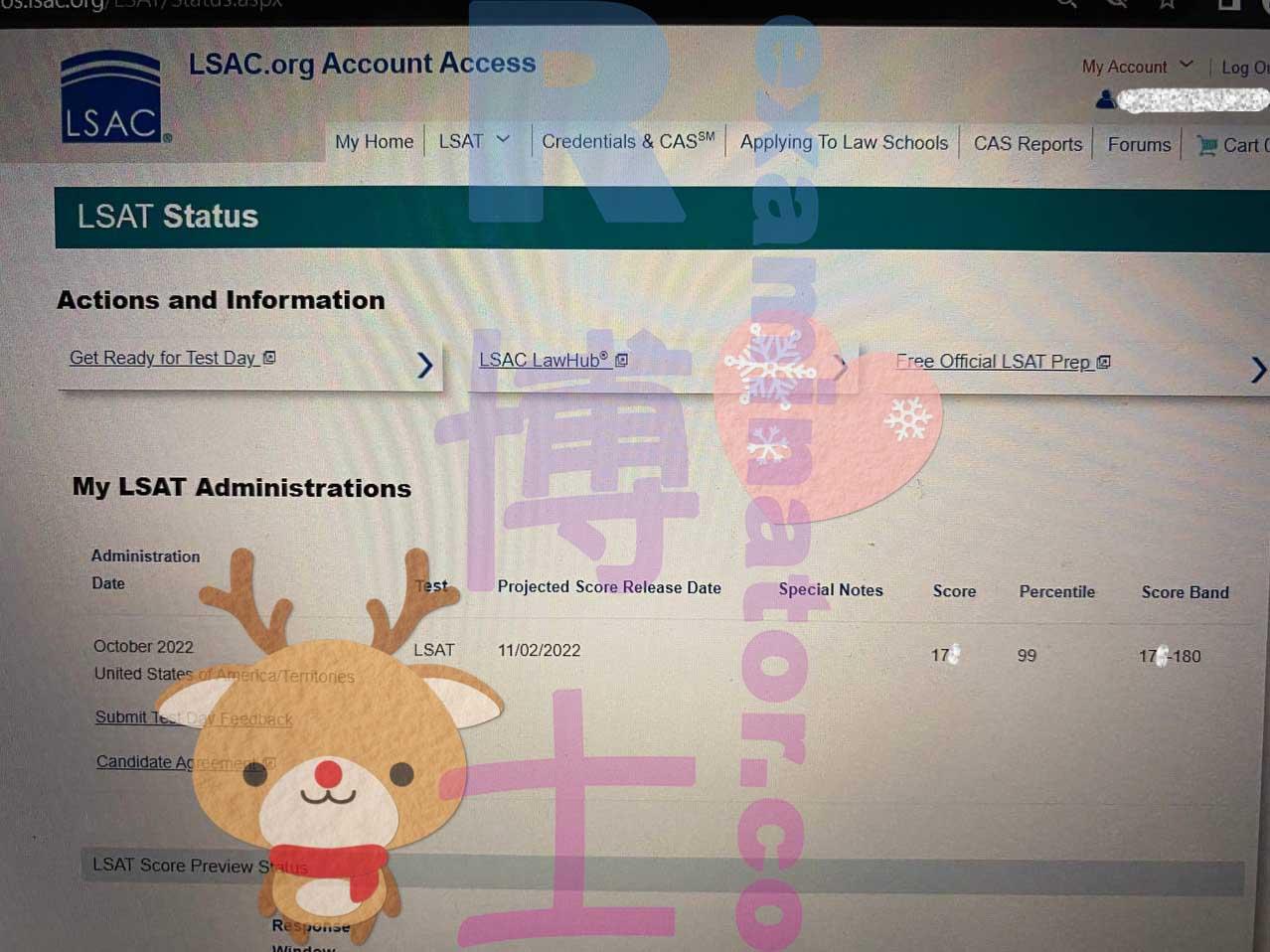 (Chinese) Another 17X 99%🎉  on Oct LSAT!!  The customer was having a hard time trying to connect to ProctorU.  The solution: switch to another browser. Hence the importance of having pre-installed multiple browsers!