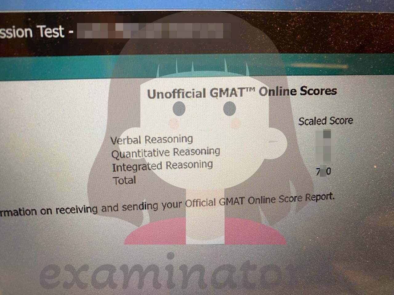 Score image for GMAT Proxy Testing success story #556