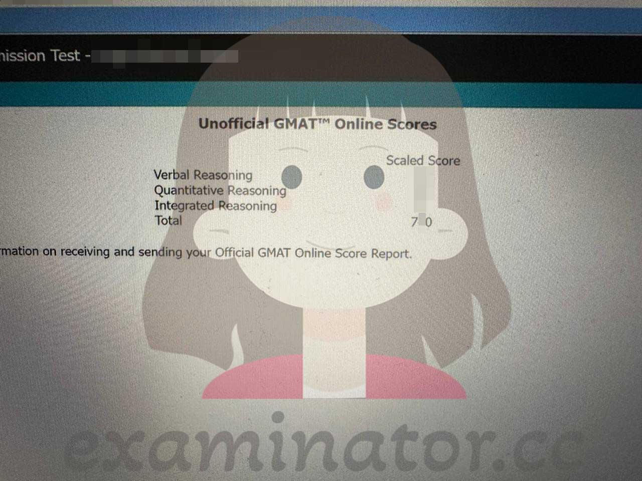 Score image for GMAT Cheating success story #595
