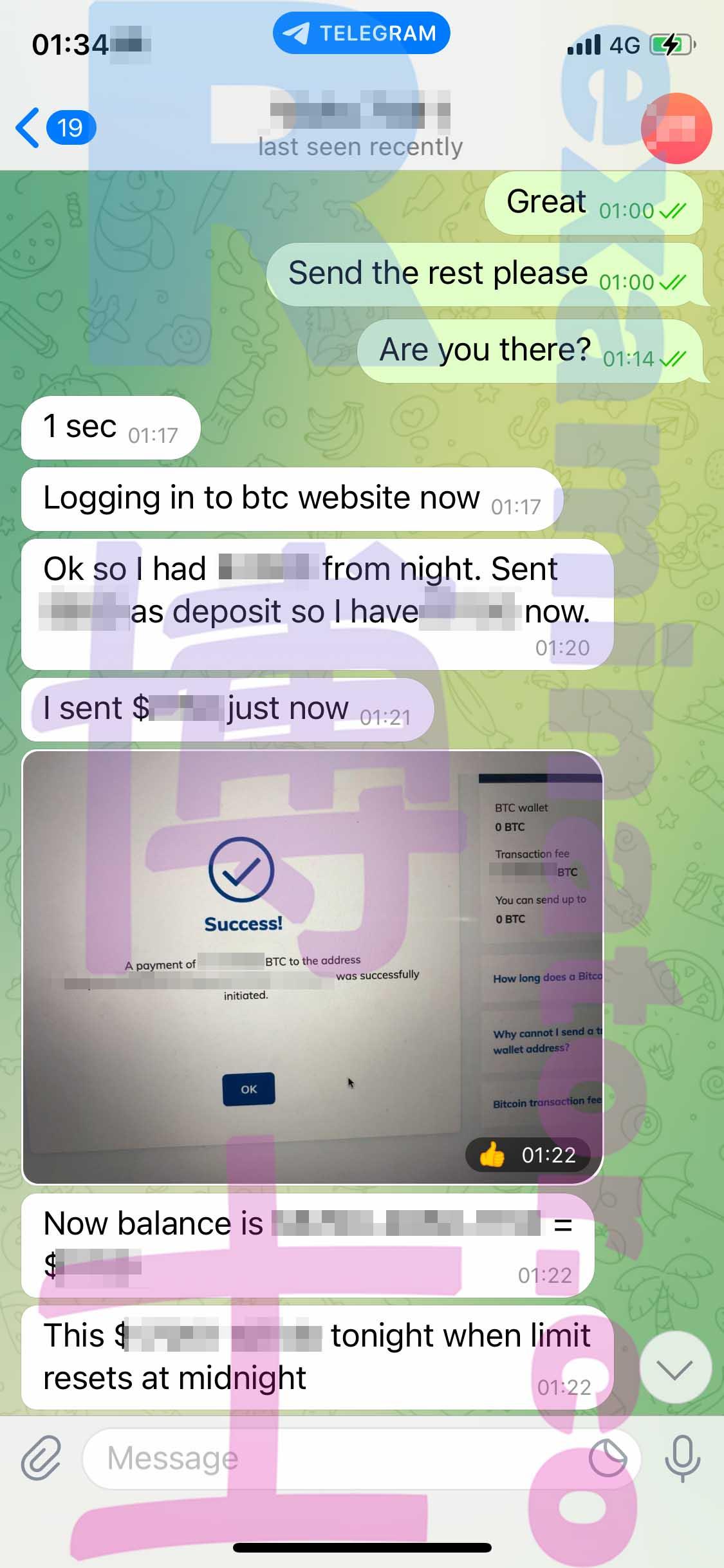 screenshot of chat logs for GRE Proxy Testing success story #353
