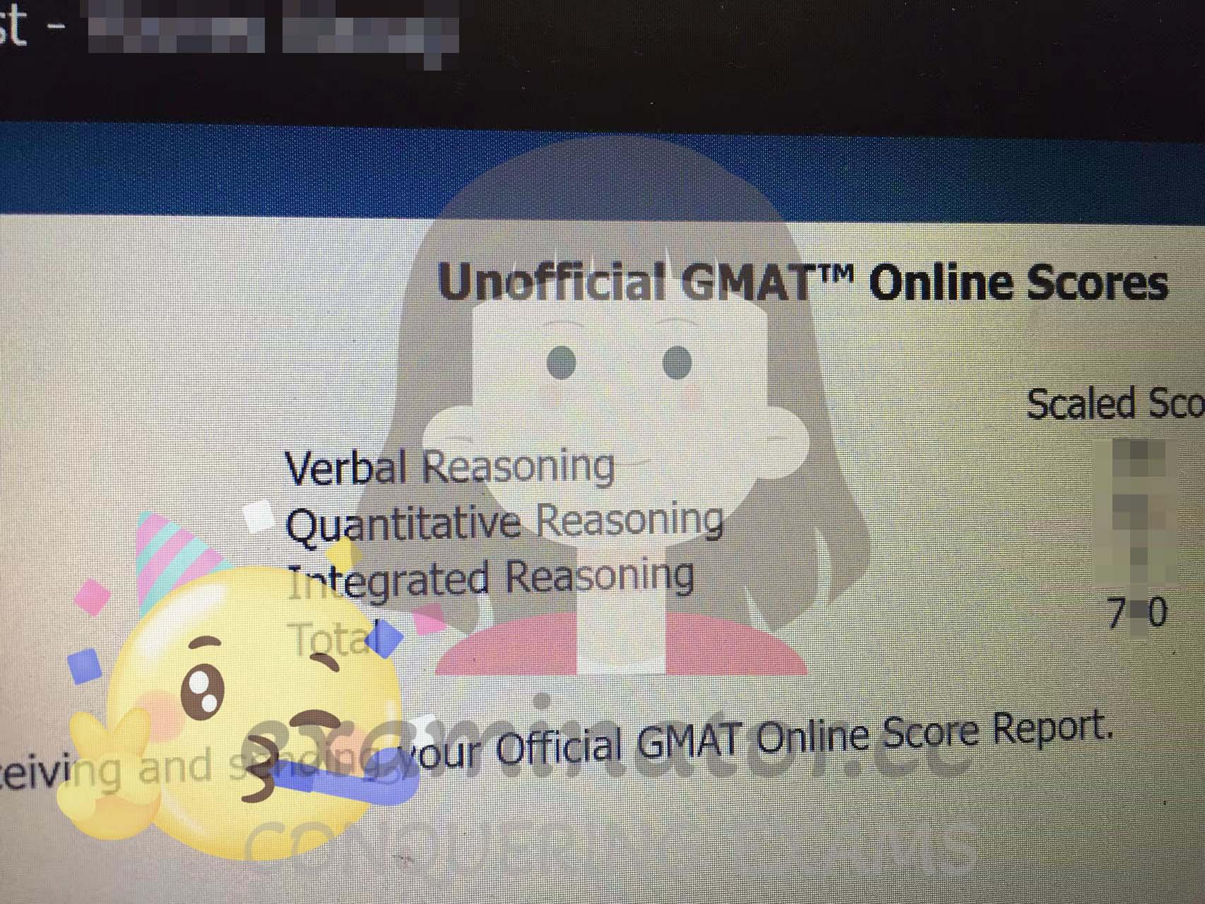 Score image for GMAT Proxy Testing success story #570