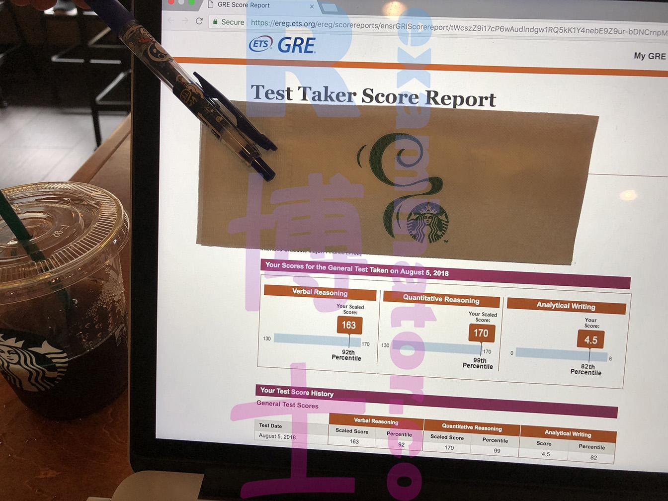 score image for GRE Cheating success story #25