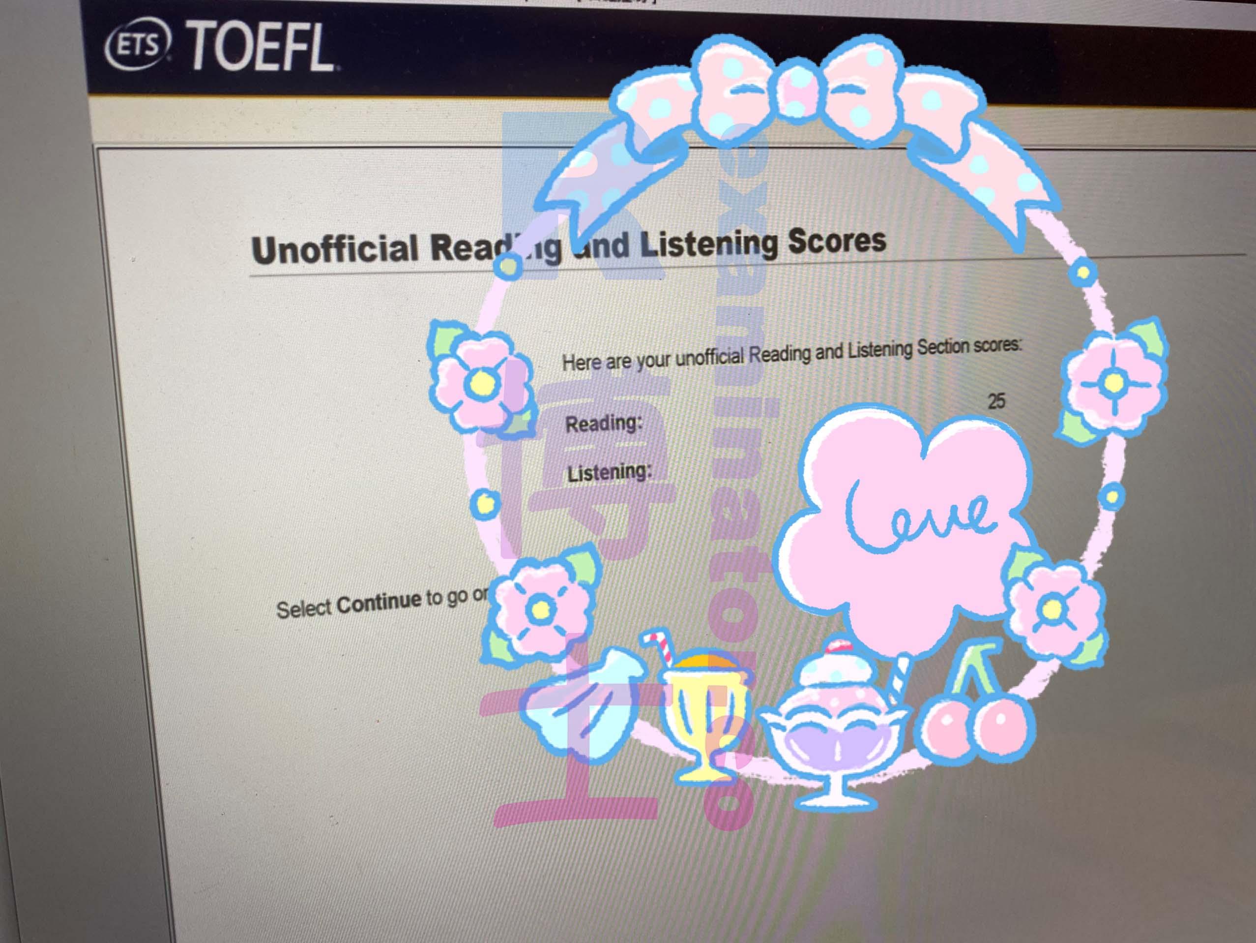 score image for TOEFL Cheating success story #170