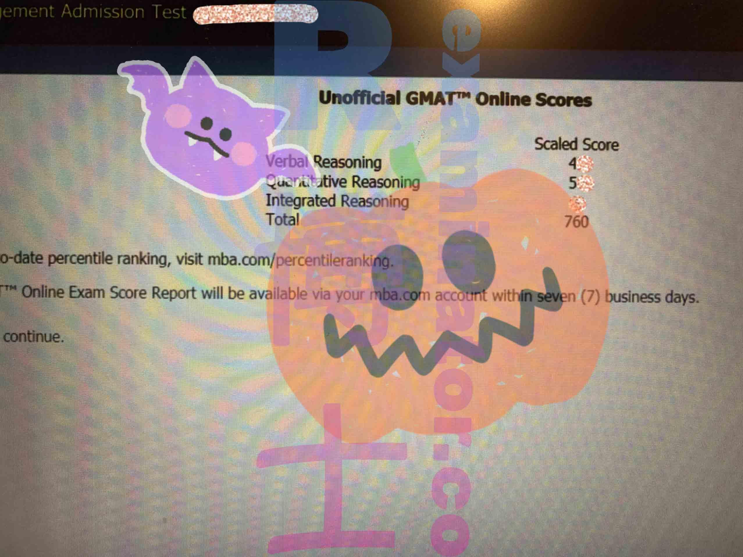 score image for GMAT Cheating success story #214