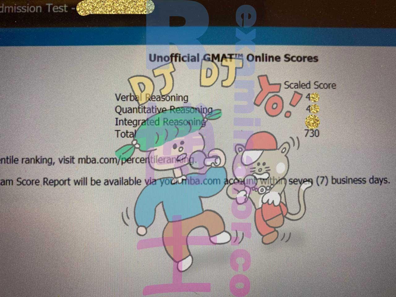 score image for GMAT Cheating success story #259